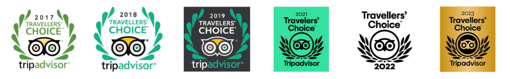 Trip Advisor Travelers Choice award 8 years in a row